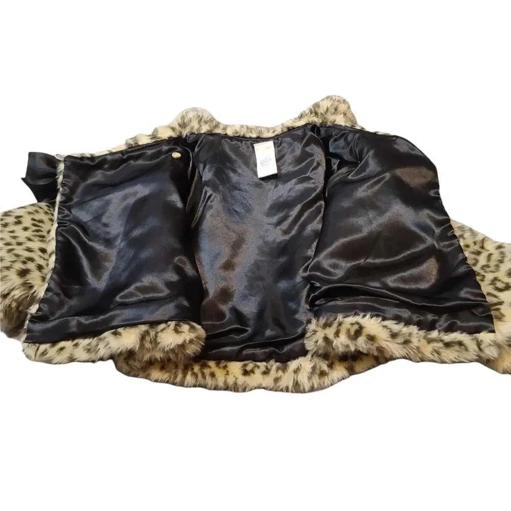 Gymboree Cheetah Faux Fur Jacket Cape 3T, like new
